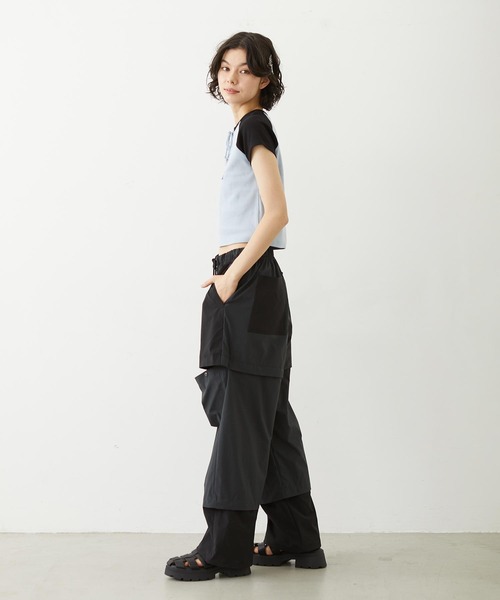 MILKFED.(ミルクフェド)の「MILKFED. AT HEAVEN27 LACE UP B/B TEE(Tシャツ/カットソー・レディース・ベージュ/ホワイト/ライトブルー・ONE SIZE)」の13枚目の写真