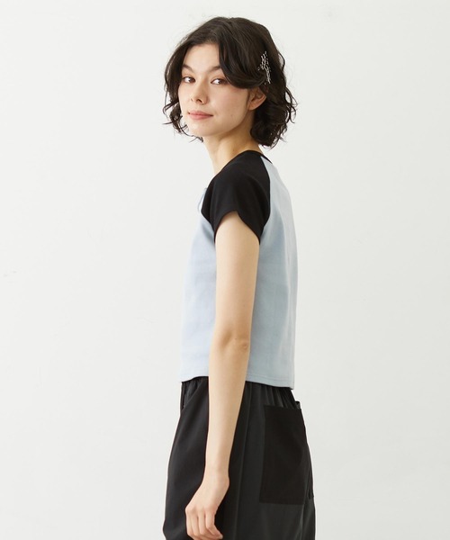 MILKFED.(ミルクフェド)の「MILKFED. AT HEAVEN27 LACE UP B/B TEE(Tシャツ/カットソー・レディース・ベージュ/ホワイト/ライトブルー・ONE SIZE)」の11枚目の写真