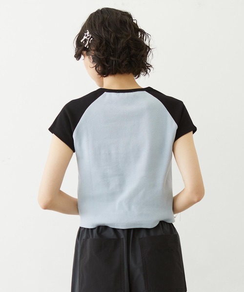 MILKFED.(ミルクフェド)の「MILKFED. AT HEAVEN27 LACE UP B/B TEE(Tシャツ/カットソー・レディース・ベージュ/ホワイト/ライトブルー・ONE SIZE)」の12枚目の写真