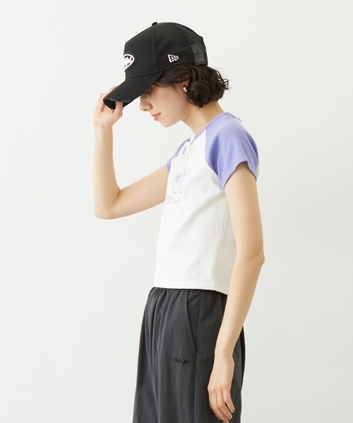 MILKFED.(ミルクフェド)の「MILKFED. AT HEAVEN27 LACE UP B/B TEE(Tシャツ/カットソー・レディース・ベージュ/ホワイト/ライトブルー・ONE SIZE)」の16枚目の写真