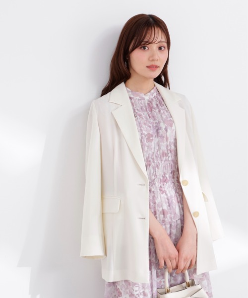 PROPORTION BODY DRESSING(プロポーションボディドレッシング)の「ライトサマーテーラードジャケット / 1216150400(テーラードジャケット・レディース・オフホワイト/ベージュ・SMALL/MEDIUM)」の2枚目の写真