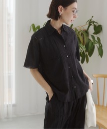 【接触冷感 / セットアップ対応】パッチワーク 刺繍 シャツ / 夏服