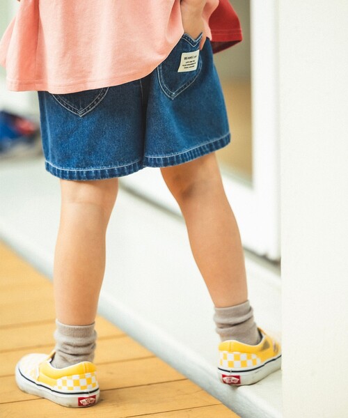 BEAMS mini(ビームスミニ)の「【8/20値下げ】フリンジ デニム ショートパンツ 2026SS (90~150cm) キッズ プチプラ 定番(その他パンツ・キッズ・サックスブルー/インディゴブルー・150/120/100/140/130/110/90)」の3枚目の写真