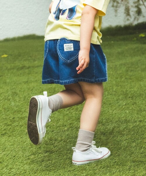 BEAMS mini(ビームスミニ)の「【8/20値下げ】フリンジ デニム ショートパンツ 2026SS (90~150cm) キッズ プチプラ 定番(その他パンツ・キッズ・サックスブルー/インディゴブルー・150/120/100/140/130/110/90)」の4枚目の写真