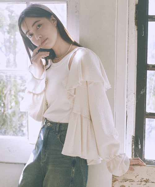 earth music&ecology（アースミュージックアンドエコロジー）の「アメスリテレコタンクトップ（タンクトップ・レディース・ブラック/アイボリー/モカ/チャコールグレー・M/S）」の16枚目の写真