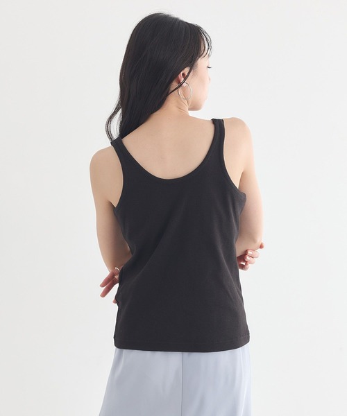 earth music&ecology（アースミュージックアンドエコロジー）の「アメスリテレコタンクトップ（タンクトップ・レディース・ブラック/アイボリー/モカ/チャコールグレー・M/S）」の8枚目の写真