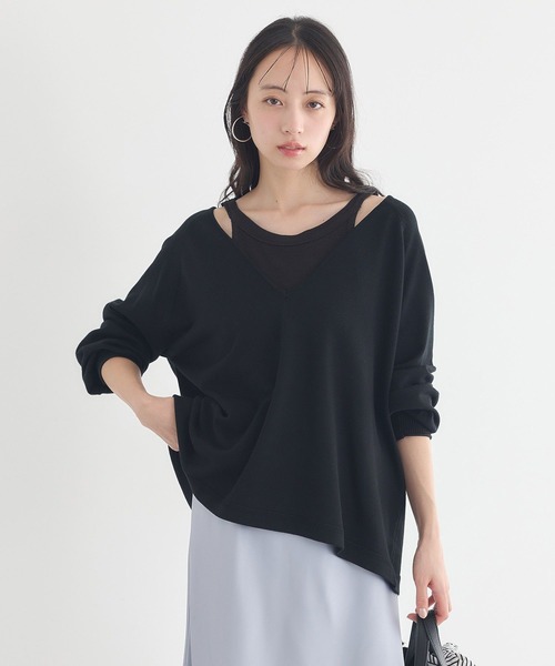 earth music&ecology（アースミュージックアンドエコロジー）の「アメスリテレコタンクトップ（タンクトップ・レディース・ブラック/アイボリー/モカ/チャコールグレー・M/S）」の9枚目の写真