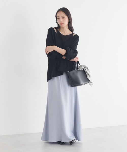 earth music&ecology（アースミュージックアンドエコロジー）の「アメスリテレコタンクトップ（タンクトップ・レディース・ブラック/アイボリー/モカ/チャコールグレー・M/S）」の10枚目の写真