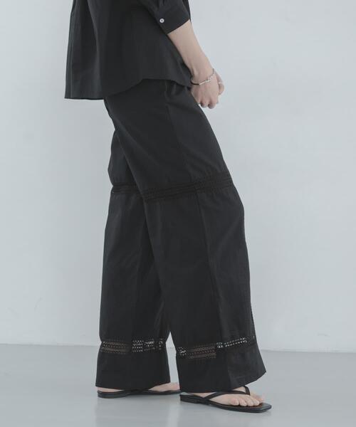URBAN RESEARCH Sonny Label（アーバンリサーチサニーレーベル）の「ブロッキングレースコットンイージーパンツ（その他パンツ・レディース・ホワイト系その他/ブラック・FREE）」の21枚目の写真