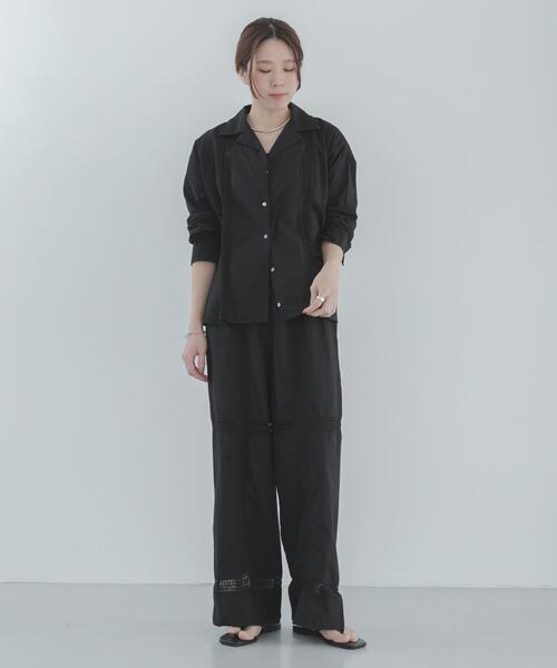 URBAN RESEARCH Sonny Label（アーバンリサーチサニーレーベル）の「ブロッキングレースコットンイージーパンツ（その他パンツ・レディース・ホワイト系その他/ブラック・FREE）」の3枚目の写真