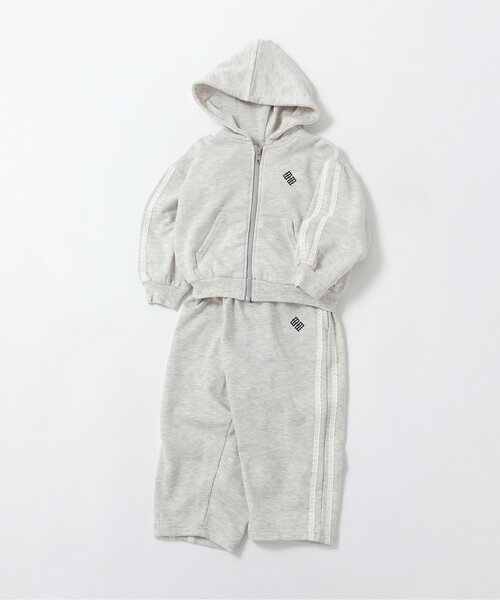 BREEZE（ブリーズ）の「レースラインフードパーカー(セットアップ可)（パーカー・キッズ・グレー・120/110/90/140/130/100/80）」の2枚目の写真