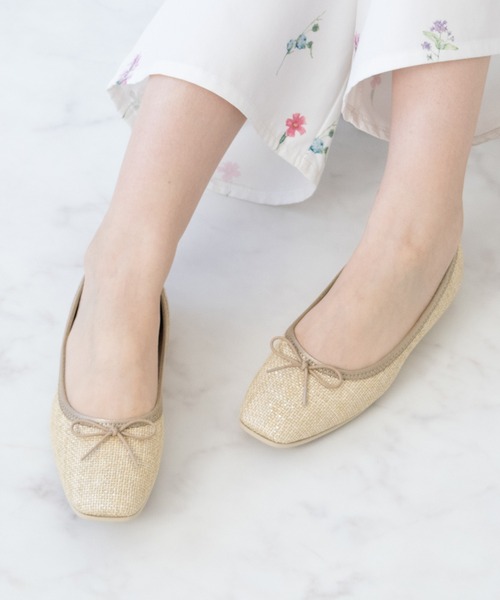 Bridget Birkin(ブリジットバーキン)の「【Bridget Birkin Walk】ラメパナマ調バレエパンプス(565311)(パンプス・レディース・グレー系その他2/グレー系その他/ベージュ系その他・23/22.5/24/23.5/24.5)」の3枚目の写真