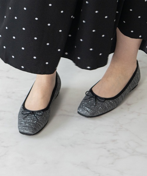 Bridget Birkin(ブリジットバーキン)の「【Bridget Birkin Walk】ラメパナマ調バレエパンプス(565311)(パンプス・レディース・グレー系その他2/グレー系その他/ベージュ系その他・23/22.5/24/23.5/24.5)」の8枚目の写真