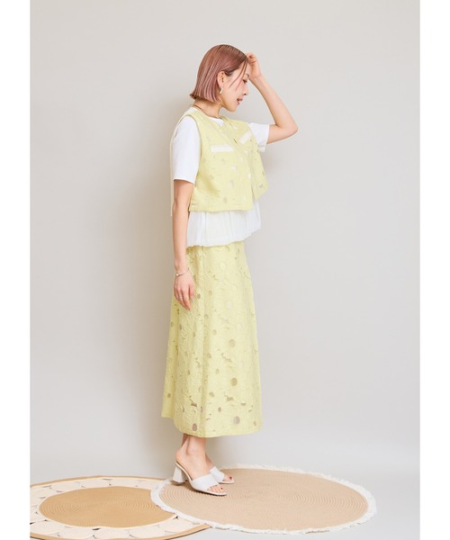 LHELBIE(レルビエ)の「オパールジャカードスカート(スカート・レディース・イエロー/ブラック・M)」の9枚目の写真