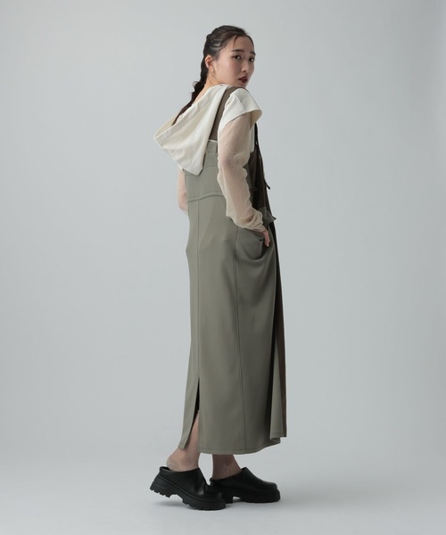 LEPSIM(レプシィム)の「裏毛フーディーノースリーブ 639418(Tシャツ/カットソー・レディース・チャコールグレー/グレー/オフホワイト・FREE)」の8枚目の写真