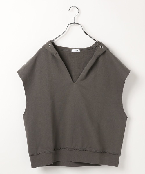 LEPSIM(レプシィム)の「裏毛フーディーノースリーブ 639418(Tシャツ/カットソー・レディース・チャコールグレー/グレー/オフホワイト・FREE)」の21枚目の写真