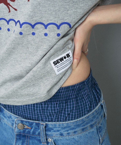 SEW-B（ソービー）の「do blue セミクロップ半袖Tシャツ [グレー メランジ]（Tシャツ/カットソー・レディース・その他・FREE）」の5枚目の写真