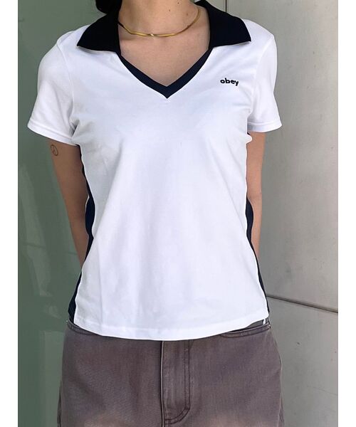 OBEY(オベイ)の「【OBEY / オベイ】 MEREDITH COLLARED SS(Tシャツ/カットソー・レディース・ホワイト・SMALL)」の12枚目の写真