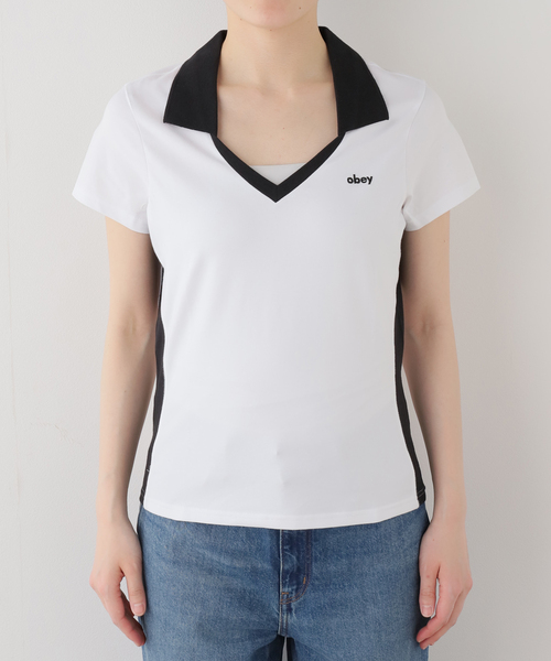 OBEY(オベイ)の「【OBEY / オベイ】 MEREDITH COLLARED SS(Tシャツ/カットソー・レディース・ホワイト・SMALL)」の3枚目の写真