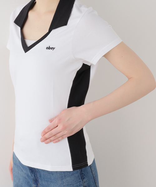 OBEY(オベイ)の「【OBEY / オベイ】 MEREDITH COLLARED SS(Tシャツ/カットソー・レディース・ホワイト・SMALL)」の6枚目の写真