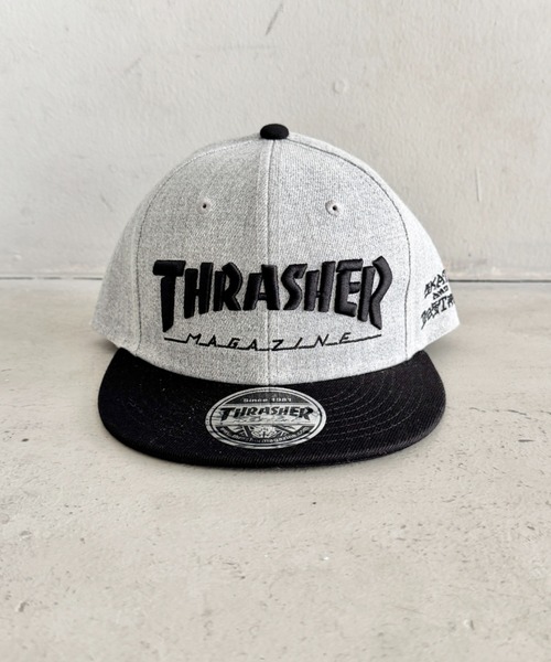 チャップ THRASHER MAGAZINE ロゴ刺繍 キッズ スナップバックキャップ（キャップ