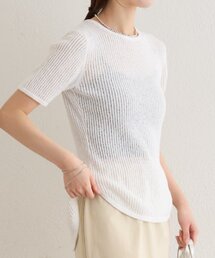 Omekashi | 半袖シアーニットリブプルオーバー(ニット/セーター)