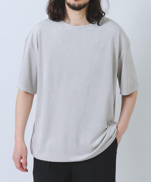 ITEMS URBANRESEARCH(アイテムズ アーバンリサーチ)の「接触冷感フェイクスエード半袖クルーネックTシャツ(Tシャツ/カットソー・メンズ・アイボリー/ブラック/ライトブルー/グレー・MEDIUM/LARGE)」の4枚目の写真