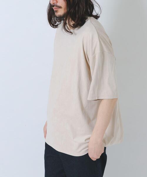 ITEMS URBANRESEARCH(アイテムズ アーバンリサーチ)の「接触冷感フェイクスエード半袖クルーネックTシャツ(Tシャツ/カットソー・メンズ・アイボリー/ブラック/ライトブルー/グレー・MEDIUM/LARGE)」の2枚目の写真