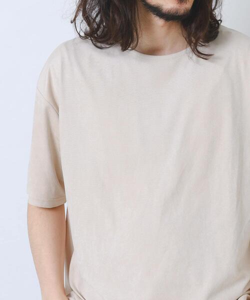 ITEMS URBANRESEARCH(アイテムズ アーバンリサーチ)の「接触冷感フェイクスエード半袖クルーネックTシャツ(Tシャツ/カットソー・メンズ・アイボリー/ブラック/ライトブルー/グレー・MEDIUM/LARGE)」の5枚目の写真
