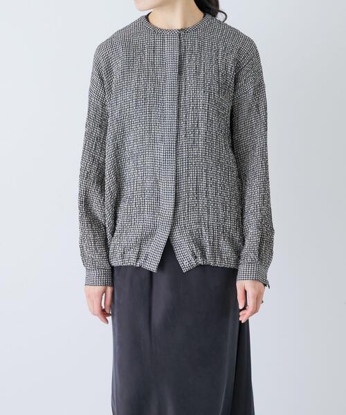 かぐれ（カグレ）の「リネンレーヨンチェックシャツカーディガン（シャツ/ブラウス・レディース・ブラック/ブラック系その他・FREE）」の15枚目の写真