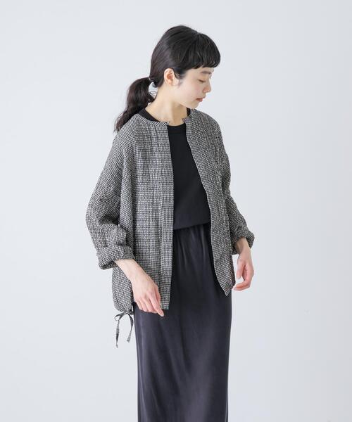 かぐれ（カグレ）の「リネンレーヨンチェックシャツカーディガン（シャツ/ブラウス・レディース・ブラック/ブラック系その他・FREE）」の19枚目の写真