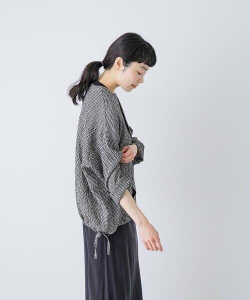 かぐれ（カグレ）の「リネンレーヨンチェックシャツカーディガン（シャツ/ブラウス・レディース・ブラック/ブラック系その他・FREE）」の20枚目の写真