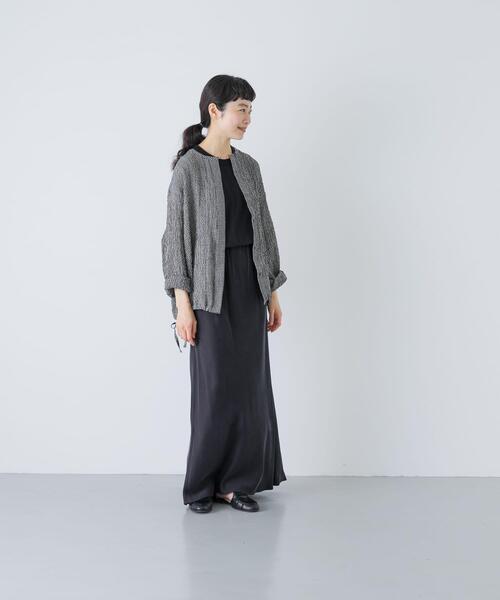 かぐれ（カグレ）の「リネンレーヨンチェックシャツカーディガン（シャツ/ブラウス・レディース・ブラック/ブラック系その他・FREE）」の21枚目の写真