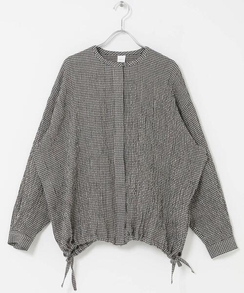 かぐれ（カグレ）の「リネンレーヨンチェックシャツカーディガン（シャツ/ブラウス・レディース・ブラック/ブラック系その他・FREE）」の22枚目の写真