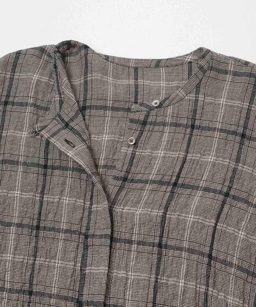 かぐれ（カグレ）の「リネンレーヨンチェックシャツカーディガン（シャツ/ブラウス・レディース・ブラック/ブラック系その他・FREE）」の11枚目の写真