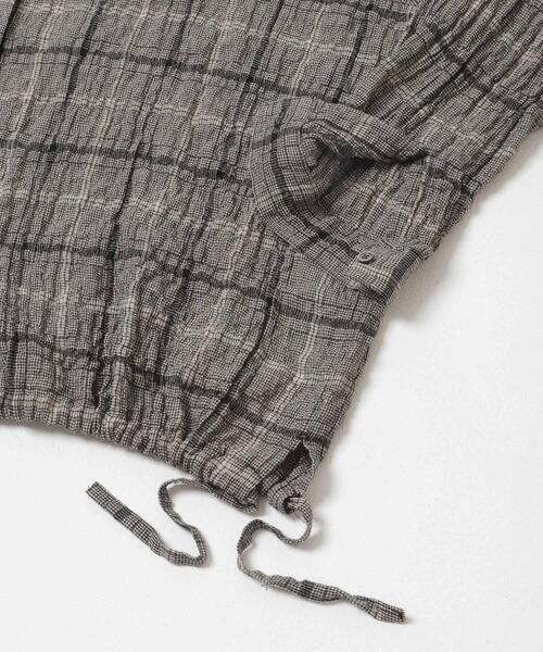 かぐれ（カグレ）の「リネンレーヨンチェックシャツカーディガン（シャツ/ブラウス・レディース・ブラック/ブラック系その他・FREE）」の12枚目の写真