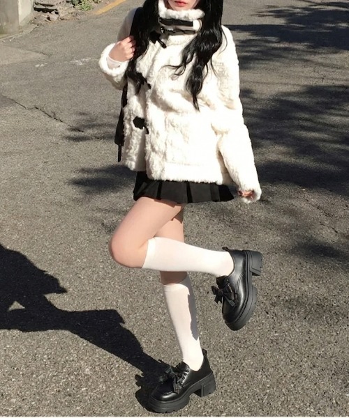 gossip!ロサンゼルス(ゴシップロサンゼルス)の「【JK★厚底】レトロ チェック柄 リボン ローファー オックスフォード シューズ Y2K(スニーカー・レディース・ダークブラウン/ブラック・XL/L/M/S)」の10枚目の写真