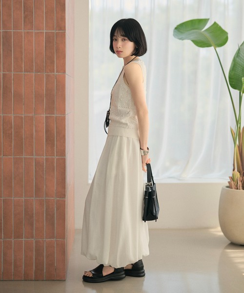 LAULEN(ローレン)の「linen blend balloon long skirt /リネンブレンドバルーンロングスカート(スカート・レディース・ホワイト/ブラック・FREE)」の11枚目の写真