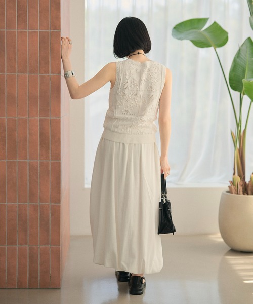 LAULEN(ローレン)の「linen blend balloon long skirt /リネンブレンドバルーンロングスカート(スカート・レディース・ホワイト/ブラック・FREE)」の12枚目の写真