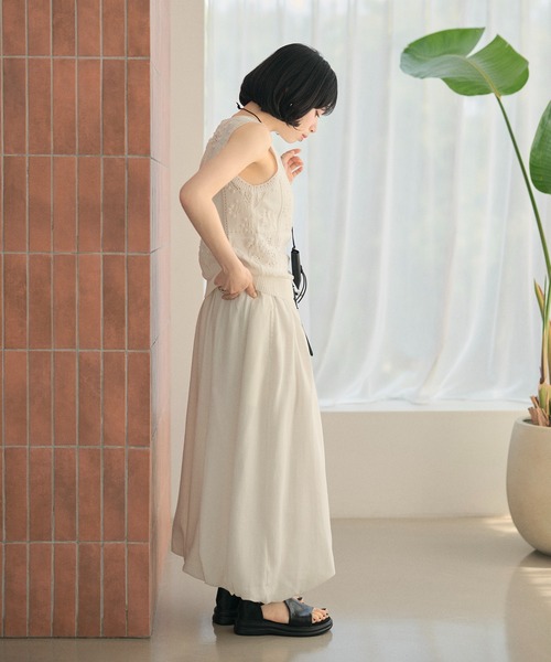 LAULEN(ローレン)の「linen blend balloon long skirt /リネンブレンドバルーンロングスカート(スカート・レディース・ホワイト/ブラック・FREE)」の13枚目の写真