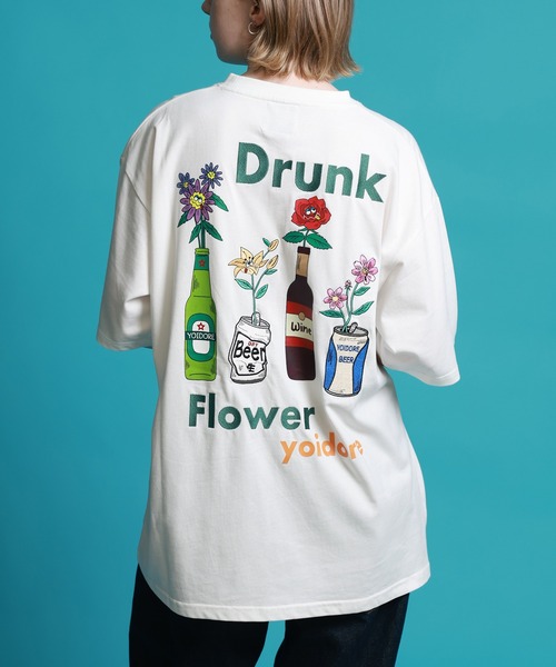 CORPUS SELECT(コーパストーキョー)の「【YOIDORE/酔いどれ】酔っ払い フラワーTEE(Tシャツ/カットソー・メンズ・ブラック/ホワイト/グリーン・S/M/L/XL)」の2枚目の写真