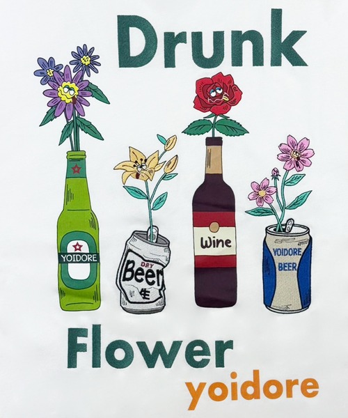 CORPUS SELECT(コーパストーキョー)の「【YOIDORE/酔いどれ】酔っ払い フラワーTEE(Tシャツ/カットソー・メンズ・ブラック/ホワイト/グリーン・S/M/L/XL)」の10枚目の写真