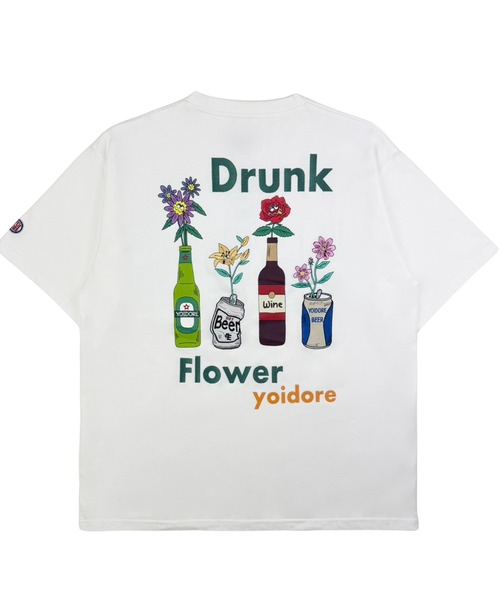 CORPUS SELECT(コーパストーキョー)の「【YOIDORE/酔いどれ】酔っ払い フラワーTEE(Tシャツ/カットソー・メンズ・ブラック/ホワイト/グリーン・S/M/L/XL)」の4枚目の写真