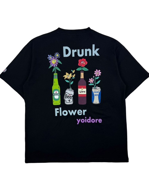 CORPUS SELECT(コーパストーキョー)の「【YOIDORE/酔いどれ】酔っ払い フラワーTEE(Tシャツ/カットソー・メンズ・ブラック/ホワイト/グリーン・S/M/L/XL)」の6枚目の写真