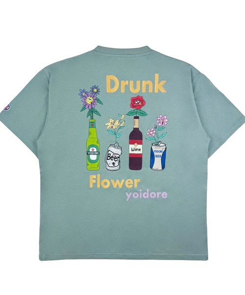 CORPUS SELECT(コーパストーキョー)の「【YOIDORE/酔いどれ】酔っ払い フラワーTEE(Tシャツ/カットソー・メンズ・ブラック/ホワイト/グリーン・S/M/L/XL)」の8枚目の写真