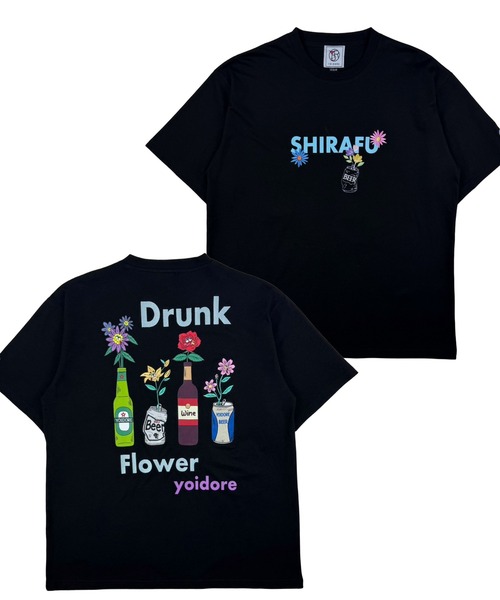 CORPUS SELECT(コーパストーキョー)の「【YOIDORE/酔いどれ】酔っ払い フラワーTEE(Tシャツ/カットソー・メンズ・ブラック/ホワイト/グリーン・S/M/L/XL)」の17枚目の写真