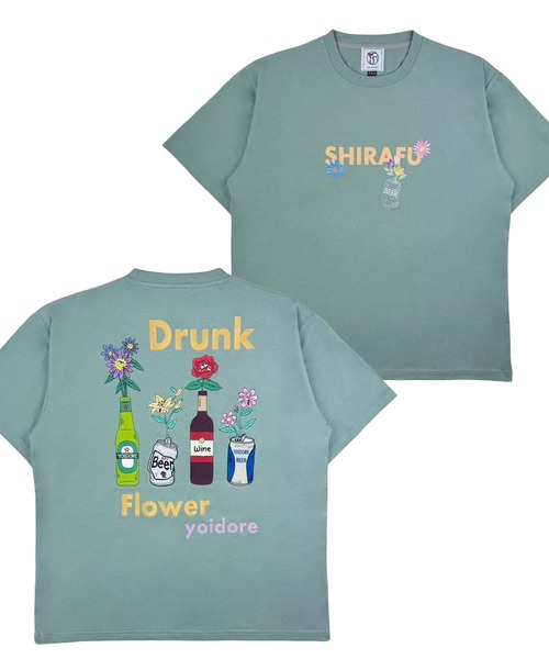 CORPUS SELECT(コーパストーキョー)の「【YOIDORE/酔いどれ】酔っ払い フラワーTEE(Tシャツ/カットソー・メンズ・ブラック/ホワイト/グリーン・S/M/L/XL)」の18枚目の写真