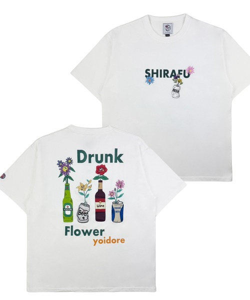 CORPUS SELECT(コーパストーキョー)の「【YOIDORE/酔いどれ】酔っ払い フラワーTEE(Tシャツ/カットソー・メンズ・ブラック/ホワイト/グリーン・S/M/L/XL)」の16枚目の写真