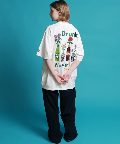 CORPUS SELECT(コーパストーキョー)の「【YOIDORE/酔いどれ】酔っ払い フラワーTEE(Tシャツ/カットソー・メンズ・ブラック/ホワイト/グリーン・S/M/L/XL)」の21枚目の写真