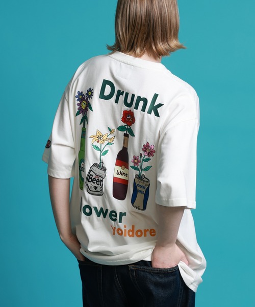 CORPUS SELECT(コーパストーキョー)の「【YOIDORE/酔いどれ】酔っ払い フラワーTEE(Tシャツ/カットソー・メンズ・ブラック/ホワイト/グリーン・S/M/L/XL)」の19枚目の写真